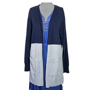 Nautica Open Front Cotton Cardigan Sweater with Pockets Size Medium